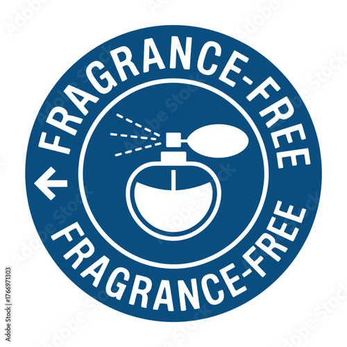 Fragrance free product label with perfume bottle icon