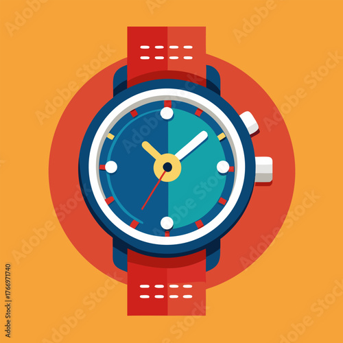 Watch set. expensive classic clock with leather and metal straps illustration