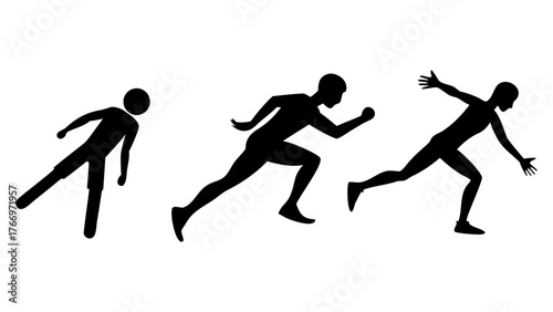 Diverse sports and fitness activity silhouettes for active lifestyle designs