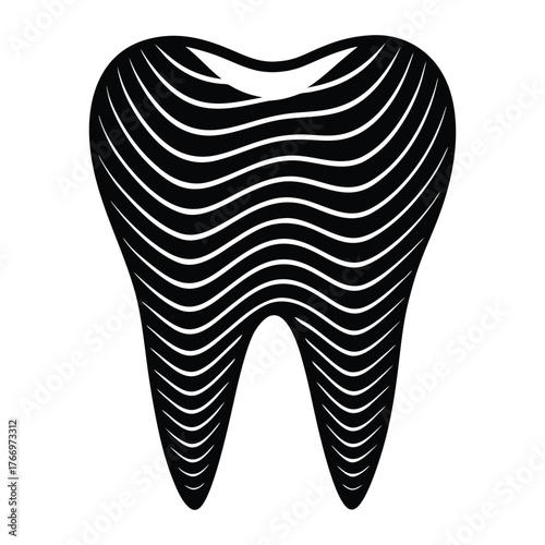 Single Unique Tooth Icon Geometric Outline
