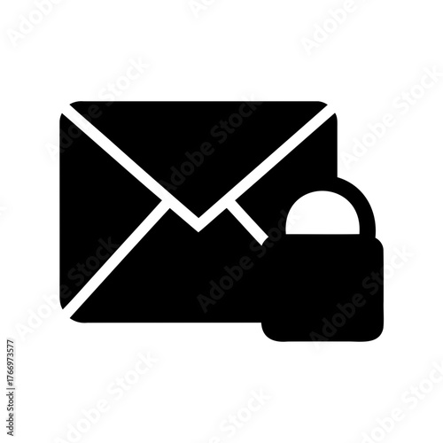 Secure mail icon, denoting encrypted email service and privacy control concept