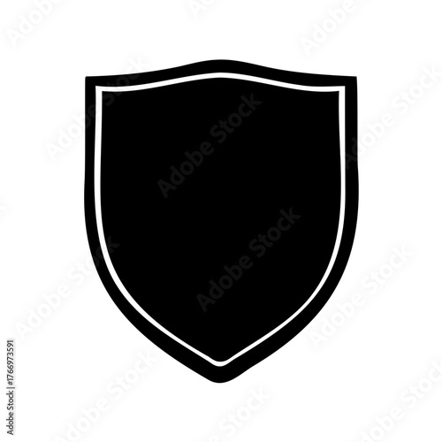 Free Download Black and White Shield Symbol Representing Security and Protection with Outline - GFXLoad