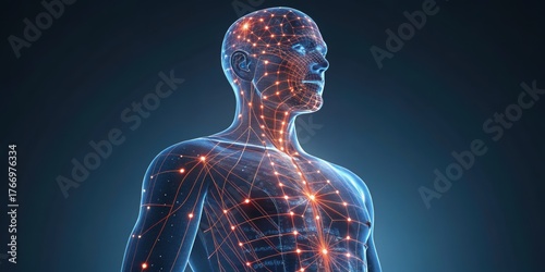 Human Anatomy Illustration: A meticulously crafted illustration reveals the intricacies of the human body, showcasing the complex network of energy pathways and vital acupuncture points.