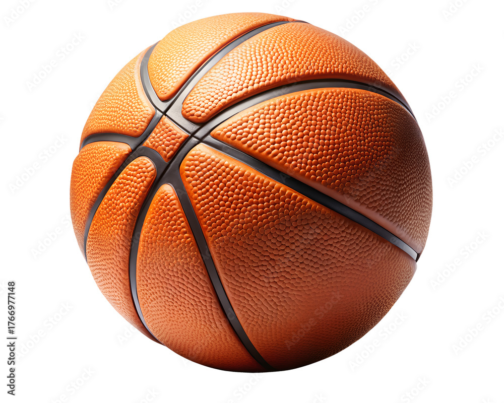 Fototapeta premium A single orange basketball isolated on transparent background