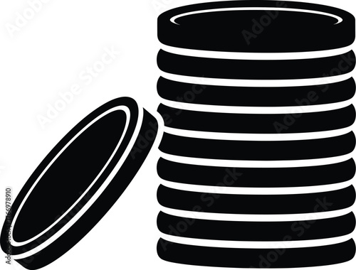 Coins stack money. Poker chips stack. 