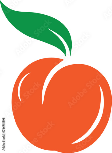 Peach Fruit Silhouette Vector Design Illustration Clipart