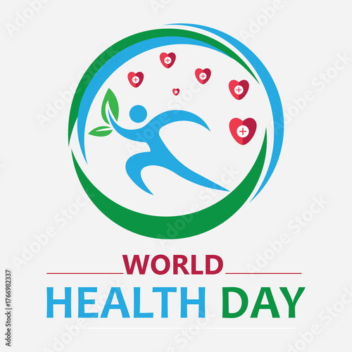 A diverse group of people, including a man and a woman, stand together outdoors on a sunny day, smiling and holding hands up in a unified gesture of solidarity and hope for global health.