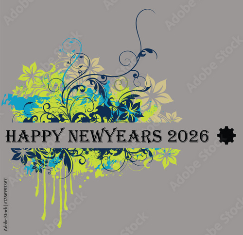 Happy new year 2026 concept design vector and illustrator