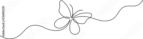 Minimalist abstract insect vector icon or simple logo concept