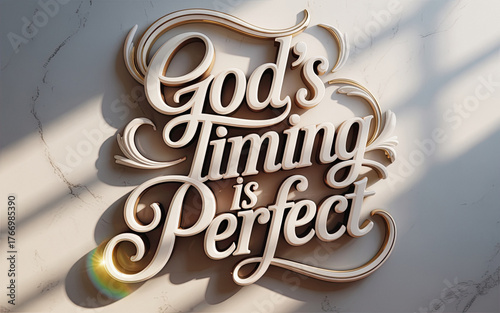 God’s Timing Is Perfect decorative 3D typography