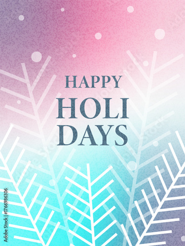 Holidays card. Modern beautiful Merry Christmas design with typography, gradient, snowflake. Trendy illustration for season banner, poster, cover.