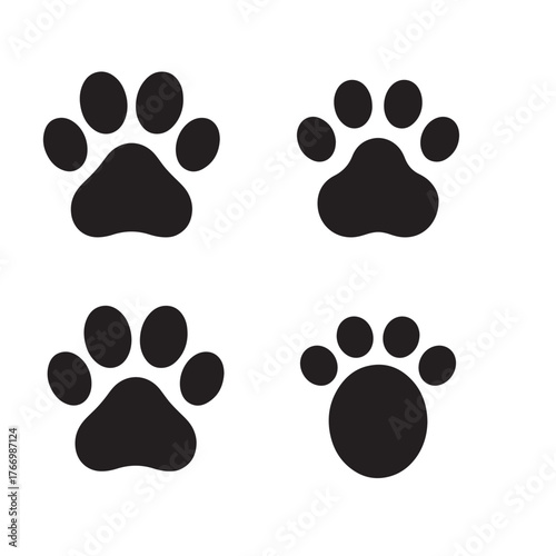 Pet paw editable stroke icon. footprints Pet paw, Heart with pet paw, print dog cat icon, vector illustration