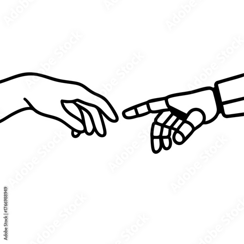 human_robot_hand_touch_icon_minimalist_vector