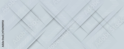 Abstract banner web template design background white and gray squares layered with halftone. eps 10