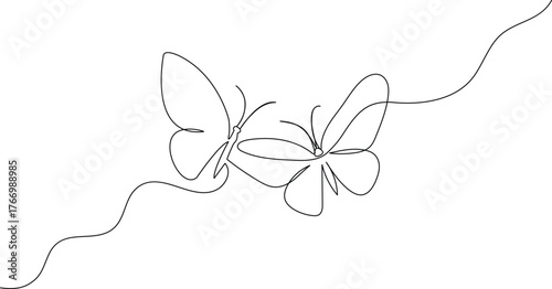 Minimalist abstract insect pair icon or simple logo concept