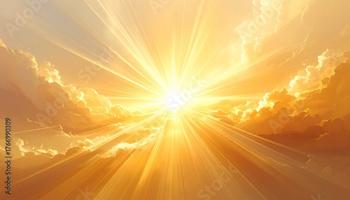 soft golden light burst background, gentle sun glow, smooth gradient, dreamy abstract texture, glowing rays, high-key pastel tones, minimal composition --ar 1:1 --v 7