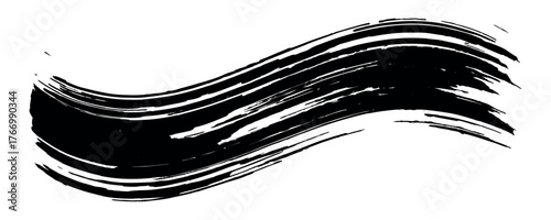 vector black line, grunge brush strokes ink paint isolated on white background. eps 10