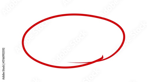 hand drawing different circles animation isolated on white background, Handwritten red circle. For marking text, numbers, marker pen, pencil, logo, hand-drawn doodle grunge circle highlights. 4k