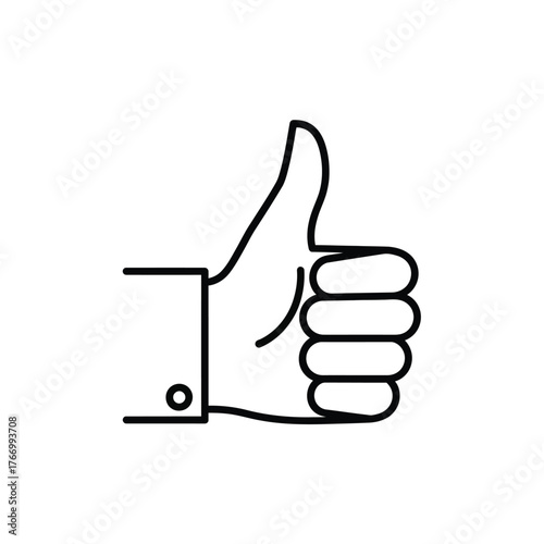 A hand with a thumbs-up gesture is a universally recognized sign of approval.