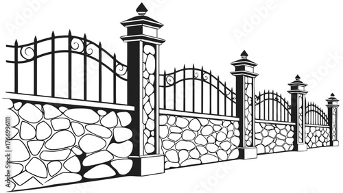 CAD Drawings. Set of Vector Stone Wall Pattern for Landscape Architecture and Design