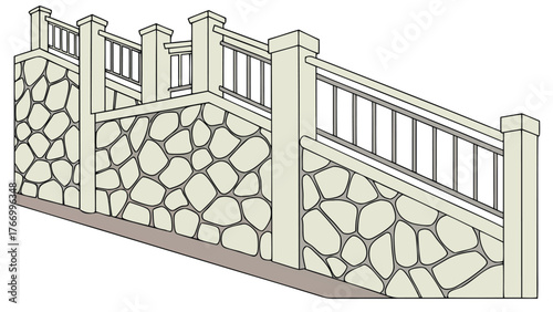 CAD Drawings. Set of Vector Stone Wall Pattern for Landscape Architecture and Design