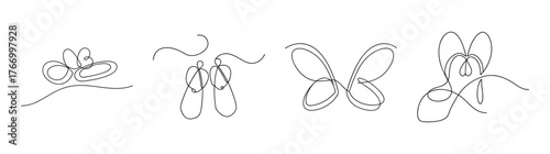 Line art sketches showcase makeup brushes lipsticks and cosmetic accessories for beauty