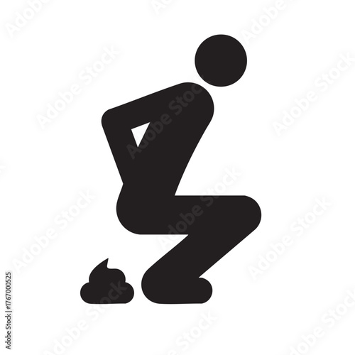  silhouette vector icon of man is doing potty