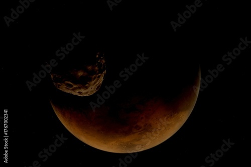 Fototapeta Naklejka Na Ścianę i Meble -  Phobos — The Mysterious Martian Moon in High Detail