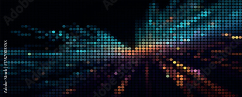 Dark colorful, Gray vector modern geometrical circle abstract background. Dotted texture template. Geometric pattern in halftone style with gradient.