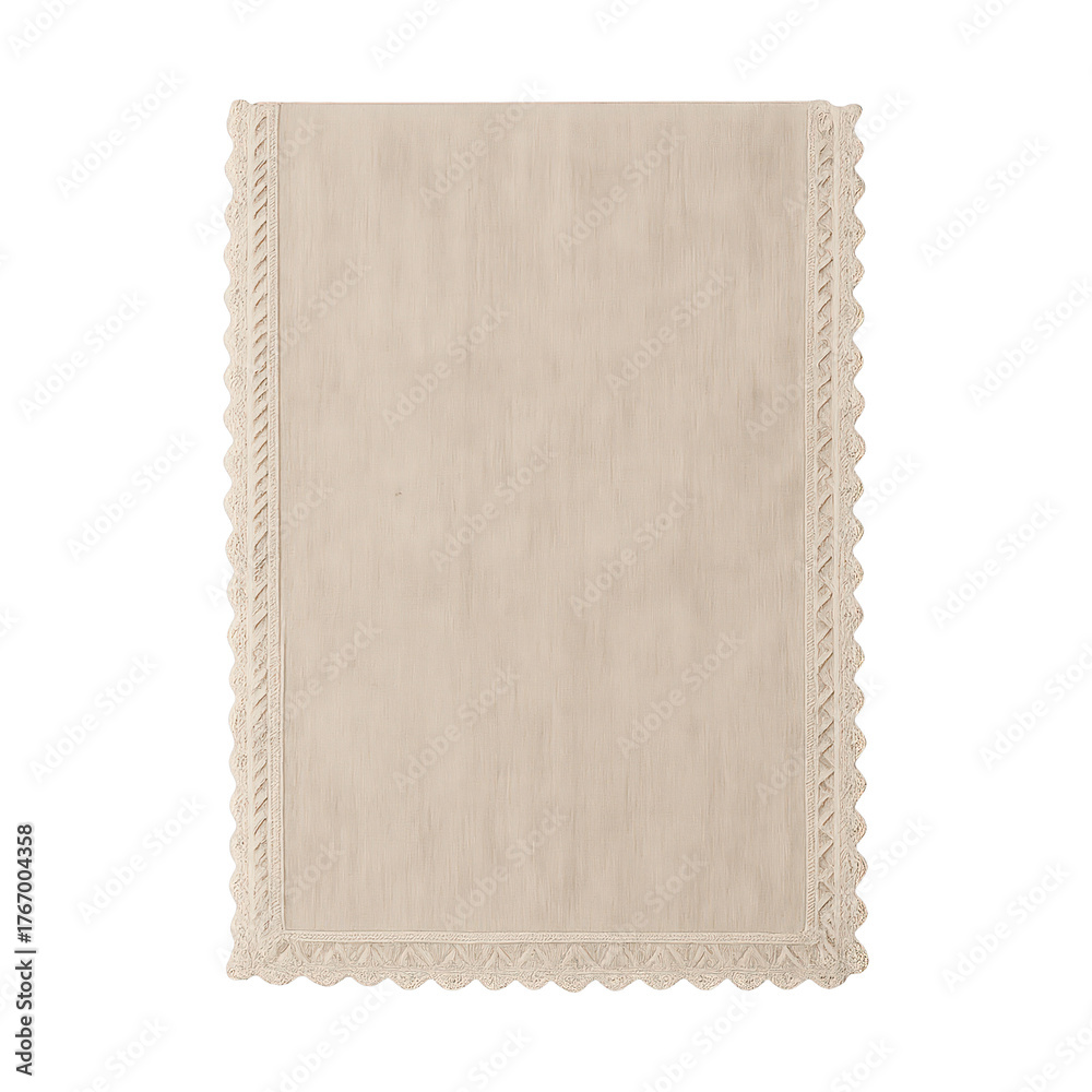 Fototapeta premium PNG Elegant lace-edged beige rectangle