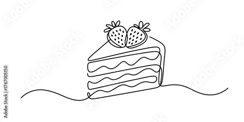 Continuous line drawing of a person preparing food at a table minimalist sketch style vector
