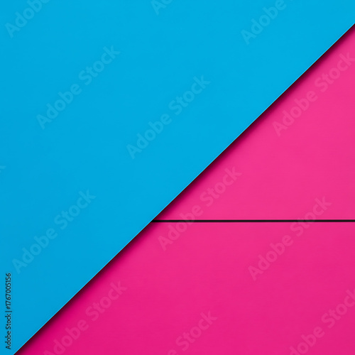 Vibrant geometric background of teal and pink paper overlapping