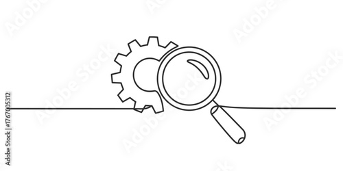 Continuous one line drawing of a person pushing a purple trash bin vector