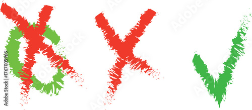 Choices and Decisions: A conceptual image showing the choices and decisions with a combination of tick mark and cross mark indicating decisions