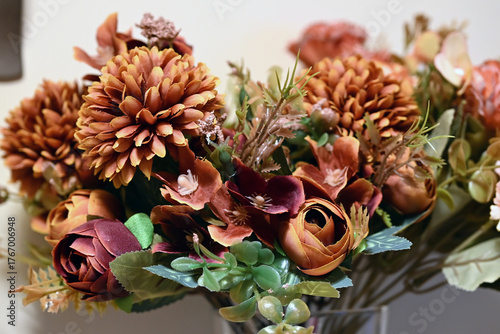a bouquet of colorful chrysanthemums
