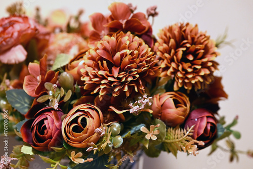 a bouquet of colorful chrysanthemums