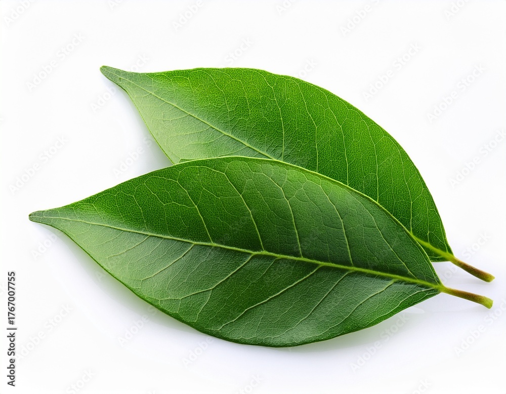 Fototapeta premium close up green leaves isolated on white