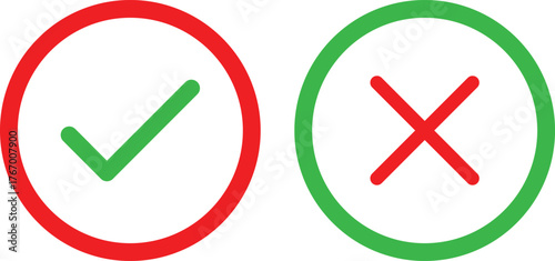 Green check and red x icons for approval and rejection
