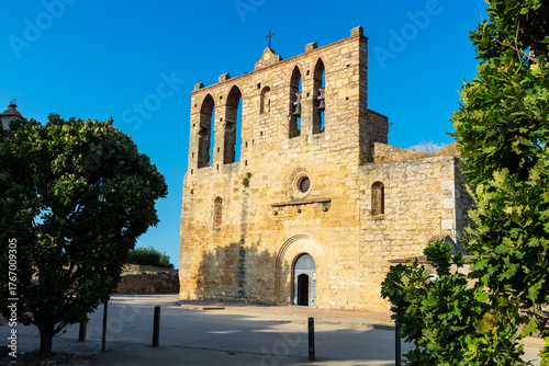 Church of Saint Esteve in Peratallada, Girona, Catalonia, Spain