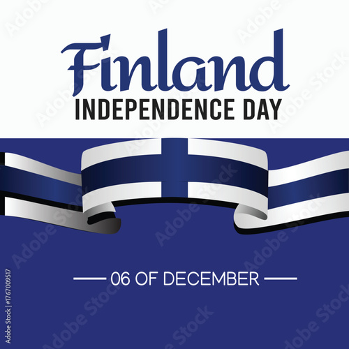 Finnish National Day Vector – Modern and patriotic illustration with blue and white flag colors.