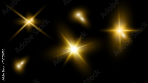 Sparkling overlay of radiant starburst, glowing flare, dazzling spark, glistering beam, crystal shine, fiery light, festive orange sparkle, fantasy explosion, solar flash design and celebration vector