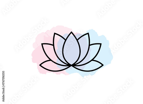 Lotus, a sacred Ayurveda symbol of harmony, balance, and the universe; a tattoo design on flesh, a yoga sign; boho print for posters and t-shirt textiles; an anti‑stress book; isolated vector