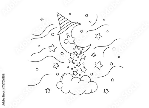 A seamless pattern featuring the Aquarius zodiac sign, its horoscope symbol within the twelve zodiac constellations, a line-style zodiac icon, and elements of astrology and mythology