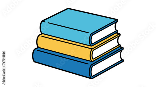 Vector art of stack of books, education concept