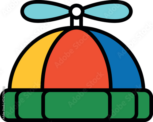 Vector art of colorful propeller hat vector illustration