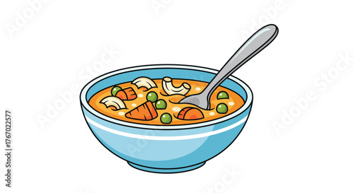 Delicious vegetable soup with pasta noodles recipe bowl of soup homemade comfort food tasty meal idea