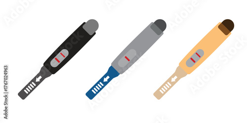 Flat Design Pregnancy Test Strip Icon Set
