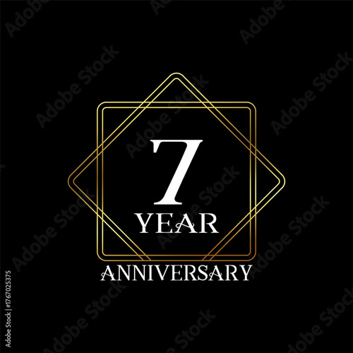 7 year anniversary wedding celebration design text vector illustration.