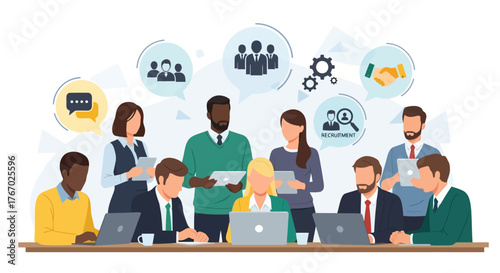 Team Meeting and Collaboration Concept