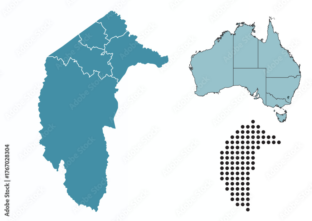 Obraz premium Set maps of Australian Capital Territory